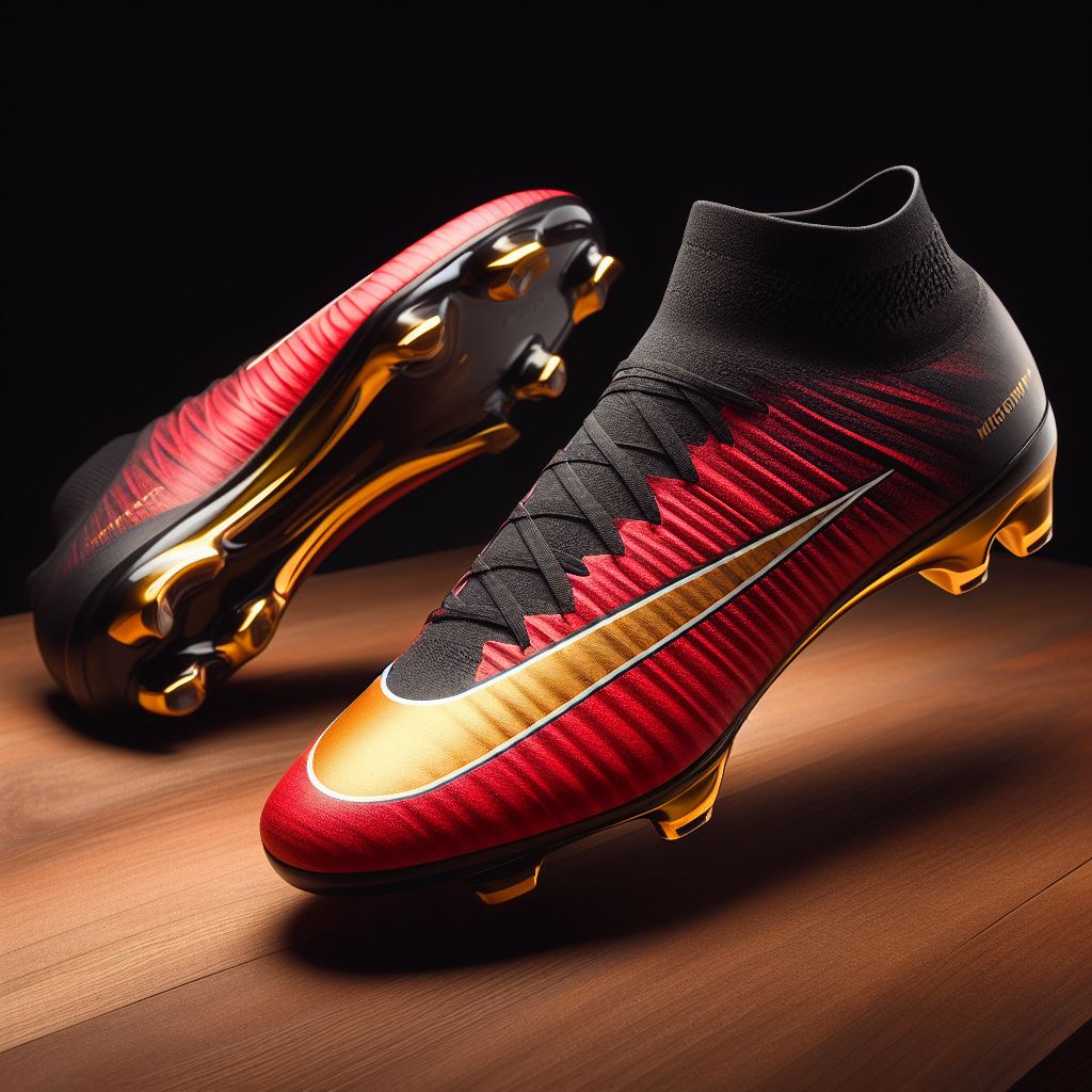 Nike Football Boots Mercurial Superfly 5 FG Red Gold Black